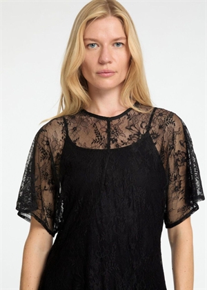 Daphne ss midi lace kjole Sort Selected Femme 